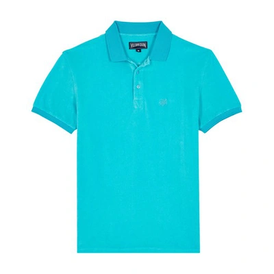 Shop Vilebrequin Terry Polo Shirt Solid In Azur