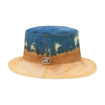 Shop Alberta Ferretti Oceanic Tie Dye I Love Summer Bucket Hat In Beige