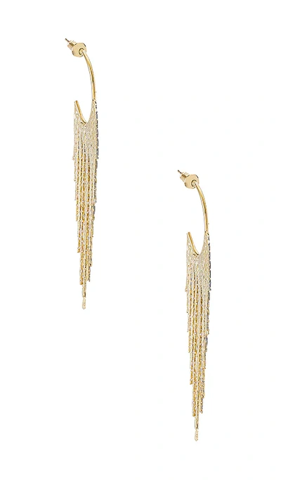 Shop Petit Moments Feline Earrings In Metallic Gold