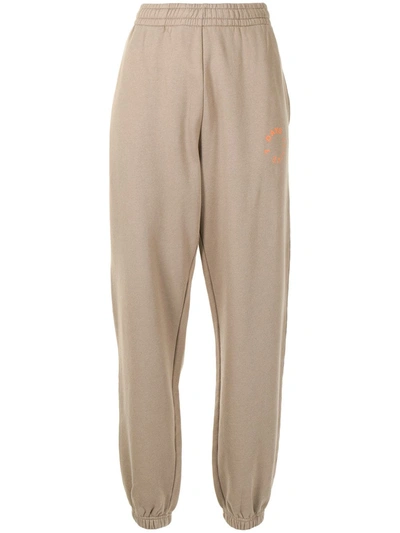 7 Days Active Womens Fallen Rock Brown Monday Logo-print Cotton-jersey Jogging Bottoms M In Braun