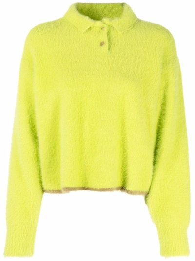 Shop Jacquemus Neve Polo Jumper In Gelb