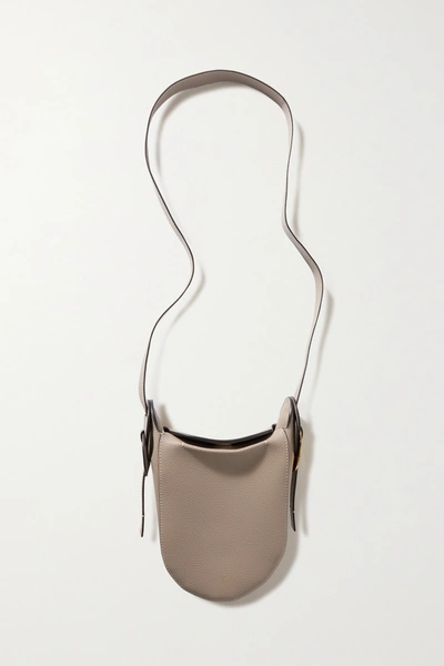 Shop Chloé Textured-leather Shoulder Bag In Gray