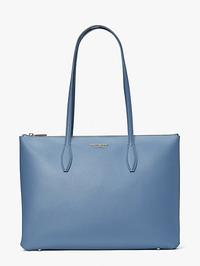 Shop Kate Spade All Day Large Zip-top Tote In Bass Blue