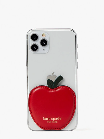 Shop Kate Spade On A Roll Apple Sticker Pocket In Red Multi