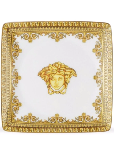 Versace White Rosenthal 'i Heart Baroque' Tray In Weiss