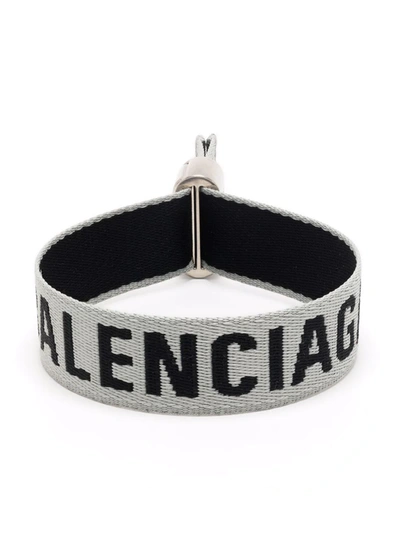 Shop Balenciaga Logo Party Bracelet In Grau