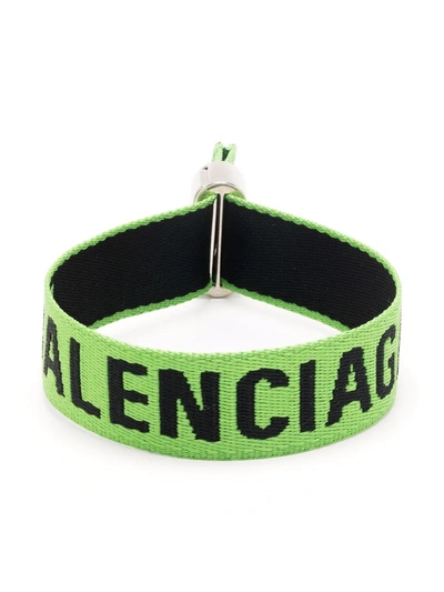 Shop Balenciaga Logo Party Bracelet In Grün