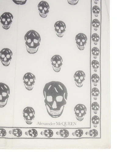 Shop Alexander Mcqueen Classic Skull Scarf Unisex In White