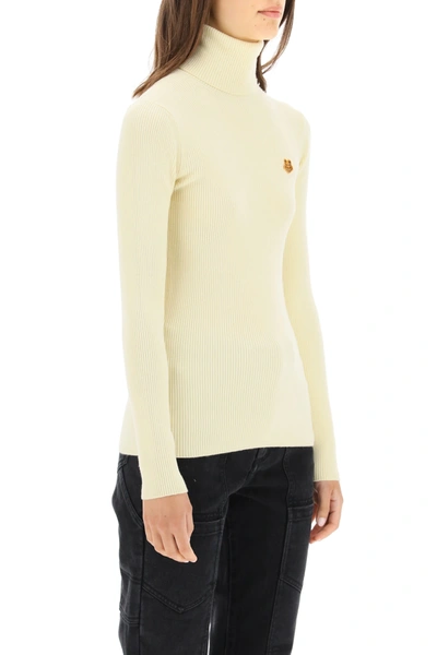 Shop Kenzo Turtleneck Sweater With Tiger Crest Patch