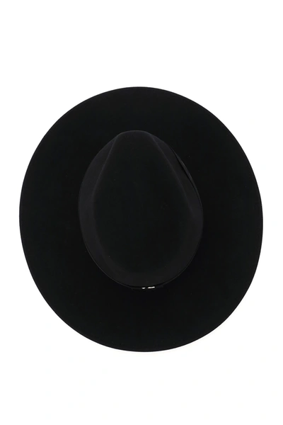 Maison Michel Virginie Logo-tape Fedora Hat In Black