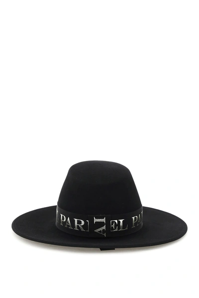 Maison Michel Virginie Logo-tape Fedora Hat In Black