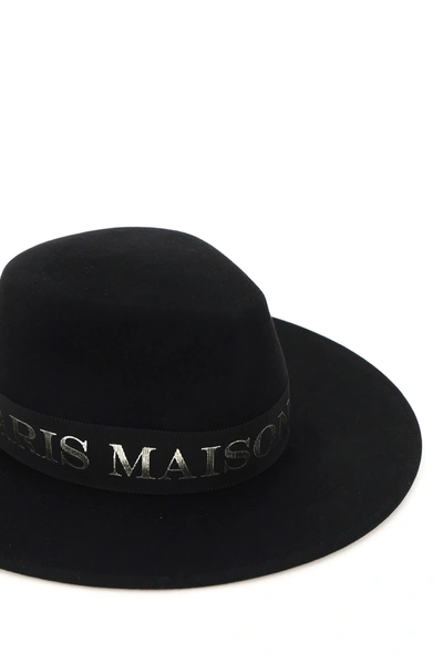 Maison Michel Virginie Logo-tape Fedora Hat In Black