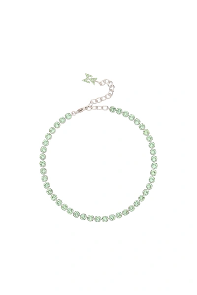 Shop Amina Muaddi Tennis Anklet With Crystals In Green