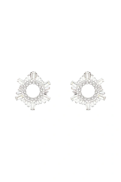 Shop Amina Muaddi Begum Buckle Earrings In Silver