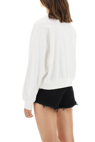 Shop Dolce & Gabbana Cropped Sweatshirt 90's Supermodel In White
