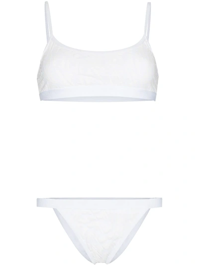 Shop Fendi Ff Vertigo-print Bikini In Weiss