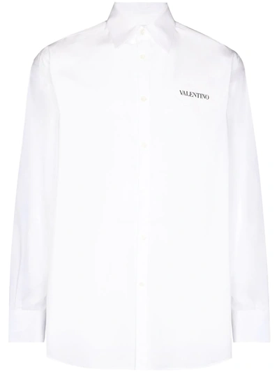 Shop Valentino Logo-print Shirt In Weiss