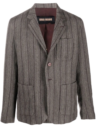 Shop Uma Wang Striped Print Blazer In Grau