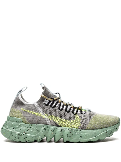 Nike Space Hippie 01 Recycled Stretch-knit Trainers In Wolf Grey/volt |  ModeSens
