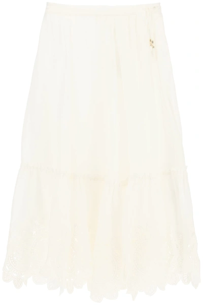 Shop Zimmermann Teddy Skirt In Ivory (white)