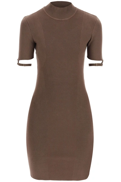 Shop Jacquemus La Robe Torre Stretch Knit Mini Dress In Brown (brown)