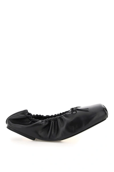 Shop Khaite Ashland Leather Ballet Flats In Black (black)
