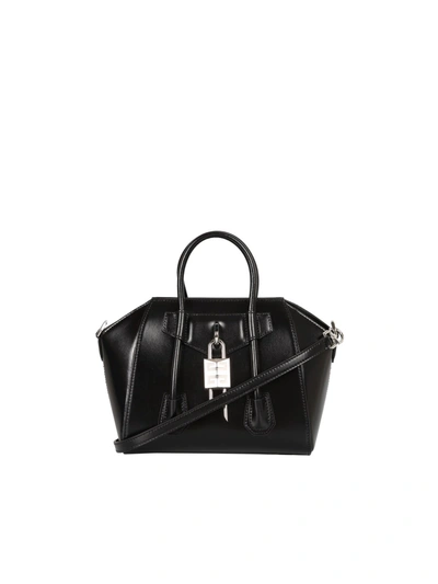 Shop Givenchy Antigona Lock Bag In Black