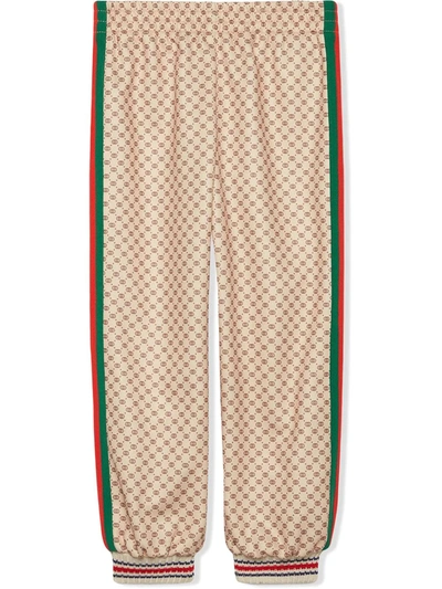 Shop Gucci Childrens Technical Jersey Jogging Trousers In Fant Beige