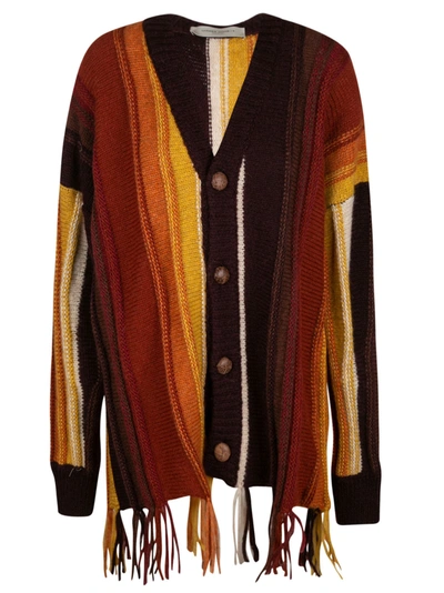 Shop Golden Goose Danyal Stripes Color Mix Cardigan In Multicolor