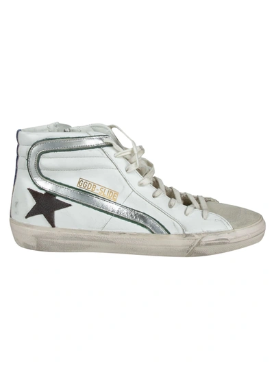 Shop Golden Goose Classic Slide Sneakers In White/black/silver