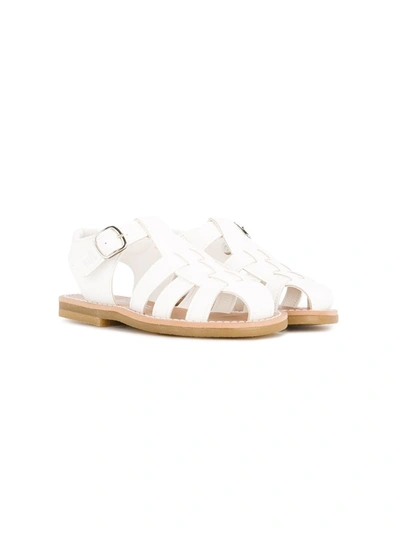 Shop Miki House Strappy Sandals In 白色