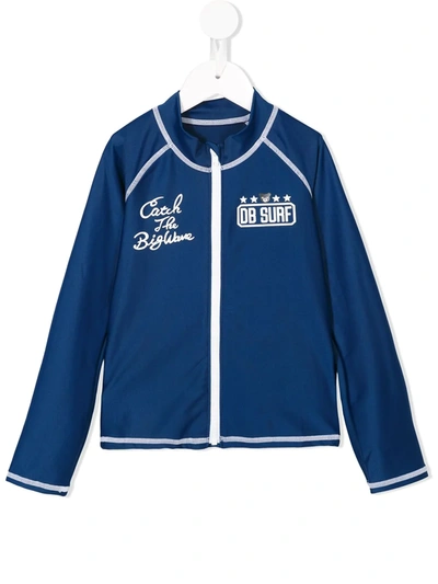 Shop Miki House Catch The Big Wave Rash Guard In 蓝色