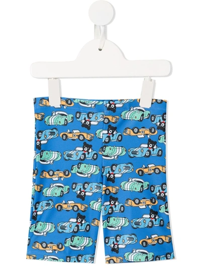 Shop Miki House Graphic Print Swim Shorts In 蓝色