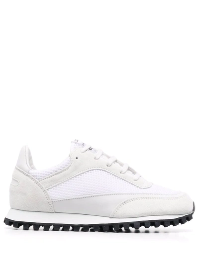 Shop Comme Des Garçons Mesh-panel Low Top Sneakers In 白色