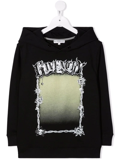 Shop Givenchy Logo-print Pullover Hoodie In 黑色