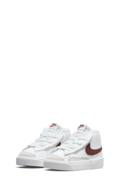 Shop Nike Kids' Blazer Mid '77 Sneaker In White/ Black/ Team Red
