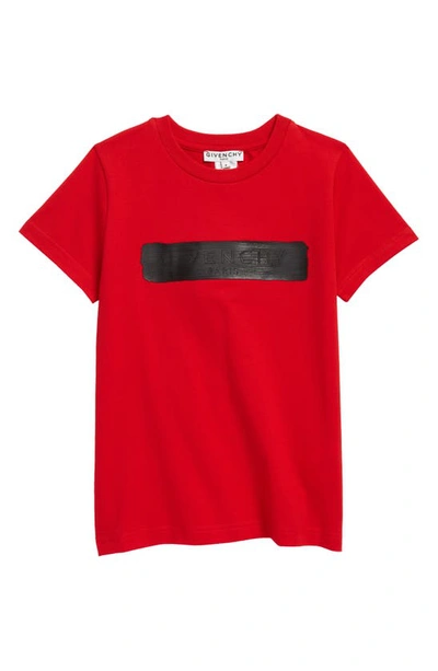 Shop Givenchy ' Paint Effect Logo Cotton T-shirt In 991 Bright Red