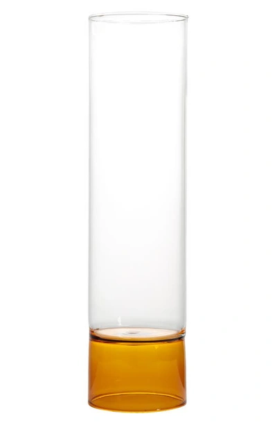 Shop Ichendorf Bamboo Groove Glass Vase In Clear/ Amber