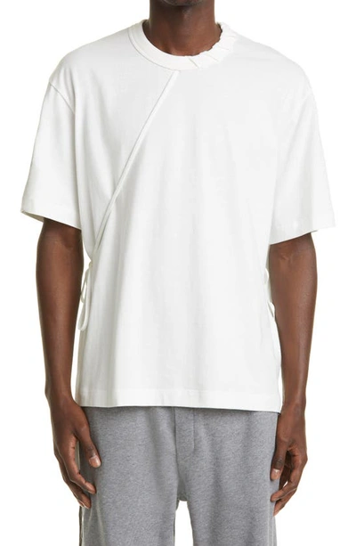 Shop Craig Green Laced Cotton T-shirt In White/ White