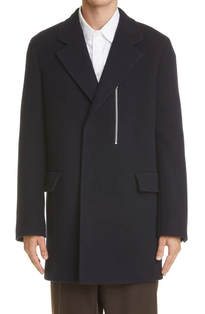 Shop Jil Sander Felted Wool Jacket In Navy