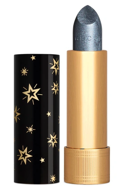 Shop Gucci Rouge A Levres Gothique Metallic Lipstick In 707 Charlotte Blue