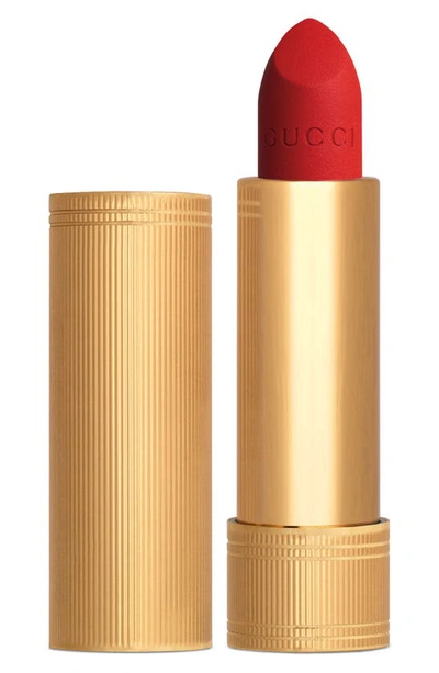 Shop Gucci Rouge À Lèvres Mat Matte Lipstick In 500 Odalie Red