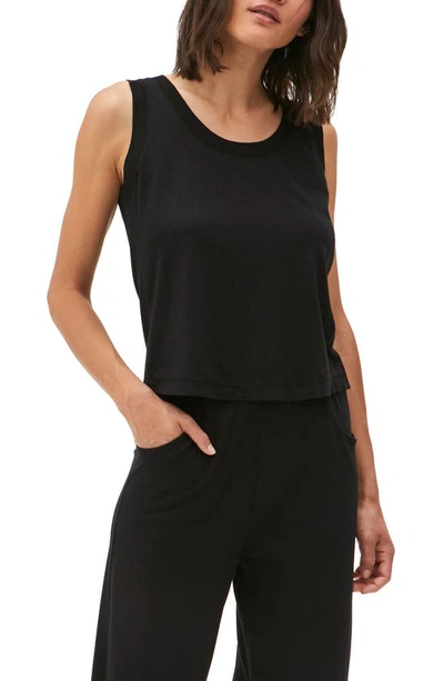 Shop Michael Stars Shannon Crop Relaxed Tank In Black