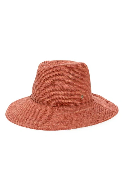 Shop Helen Kaminski Desmonda Packable Raffia Fedora In Rose