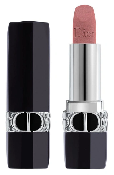 Shop Dior Rouge  Refillable Lipstick In 100 Nude Look / Velvet