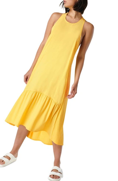 Shop Sweaty Betty Ace Racerback Midi Dress In Butter Yellow