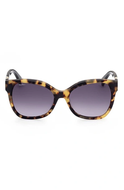 Shop Max Mara Butterfly 56mm Gradient Cat Eye Sunglasses In Havana/ Other / Gradient Smoke