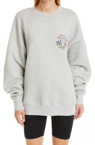 Shop Simon Miller Rista Auto 4 Graphic Sweatshirt In Heather Grey Fleece