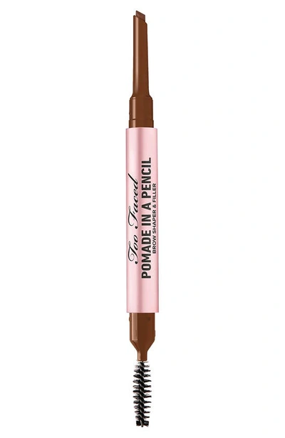 Too Faced Pomade In A Pencil Eyebrow Shaper & Filler Auburn 0.006 oz/ 0.17 G In Auburn