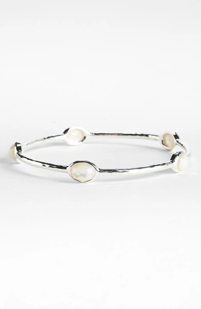 Shop Ippolita Rock Candy Rosé Station Bangle In Silver - Mother Of Pearl